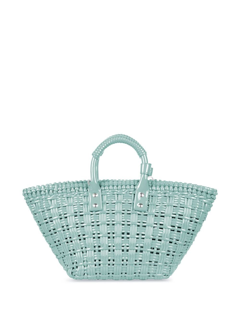 Shop Balenciaga Xs Bistro Basket Tote Bag In Green