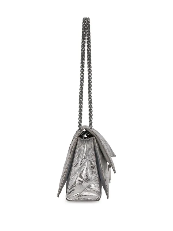 Balenciaga Crush Chain-Strap Shoulder Bag - Silver