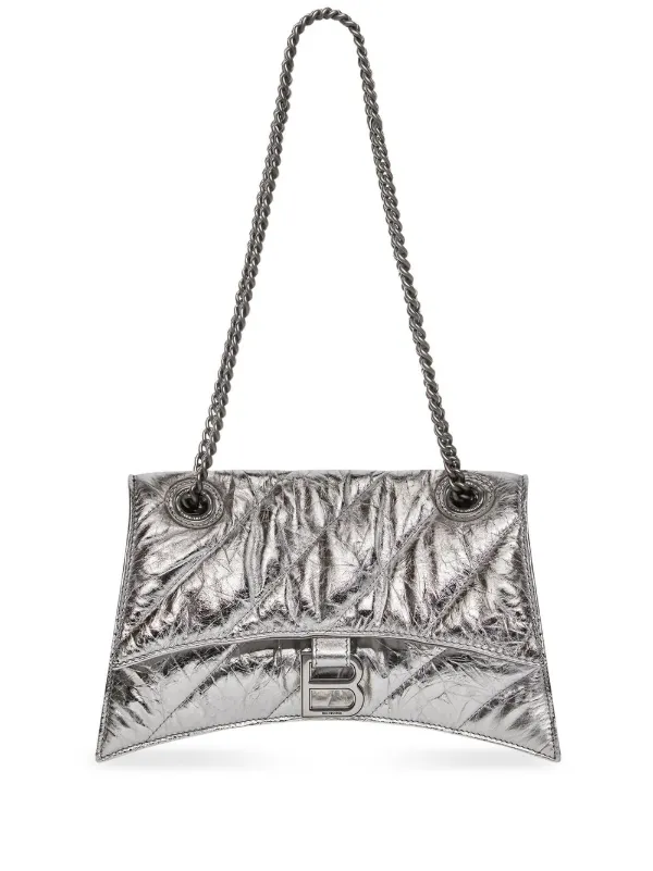 Balenciaga Womens Crush Chain Shoulder Bag in White  LNCC