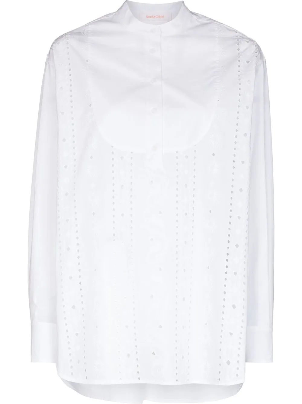 

See by Chloé broderie anglaise cotton blouse - White