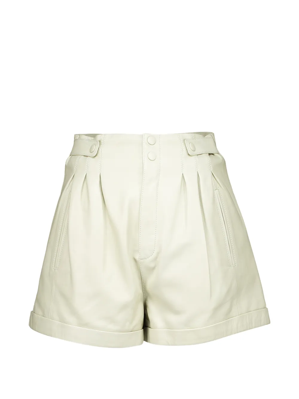 Saint Laurent high-waisted leather shorts – Neutrals