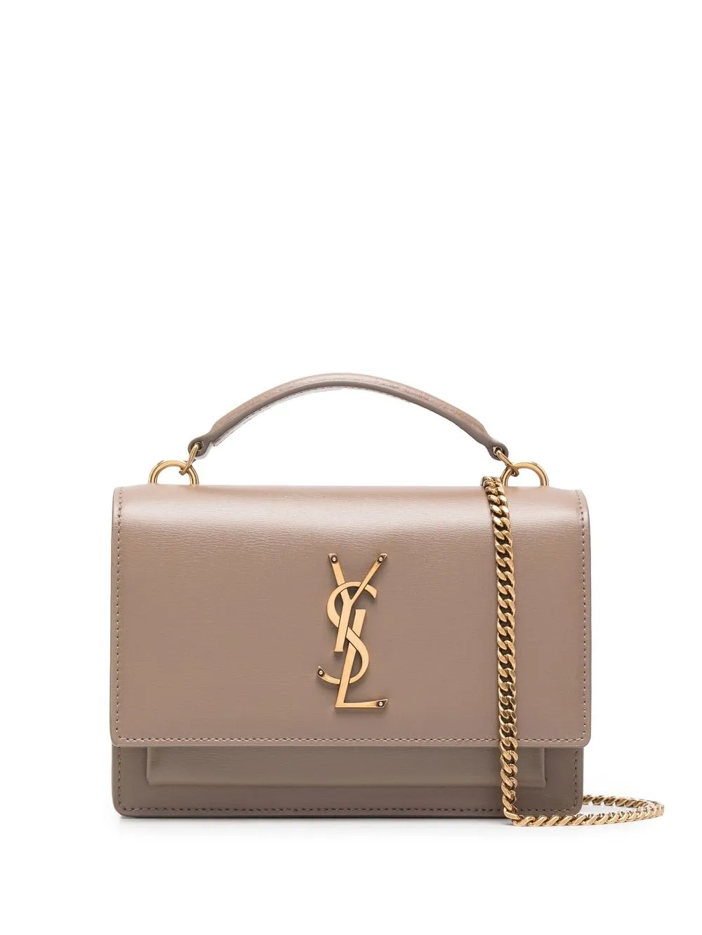 

Saint Laurent tote con placa del logo - Marrón