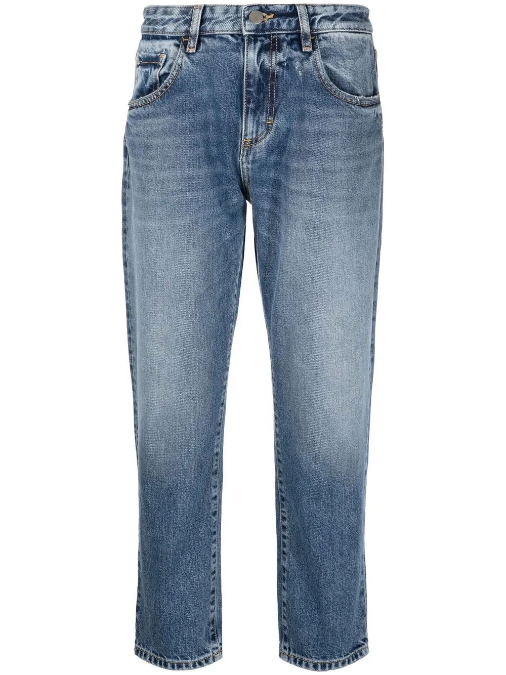 ICON DENIM cropped slim-cut jeans