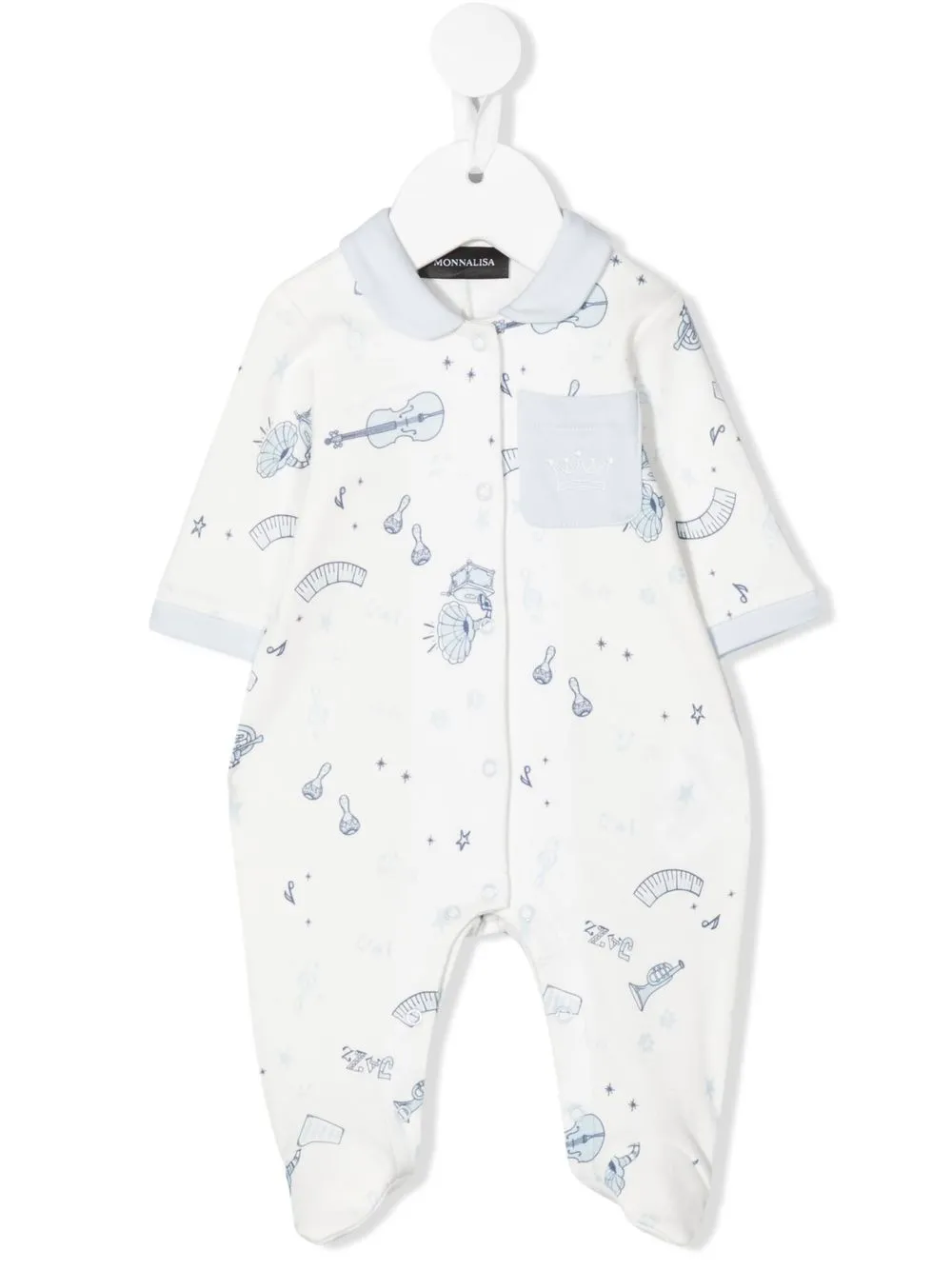 

Monnalisa all-over graphic-print babygrow - White