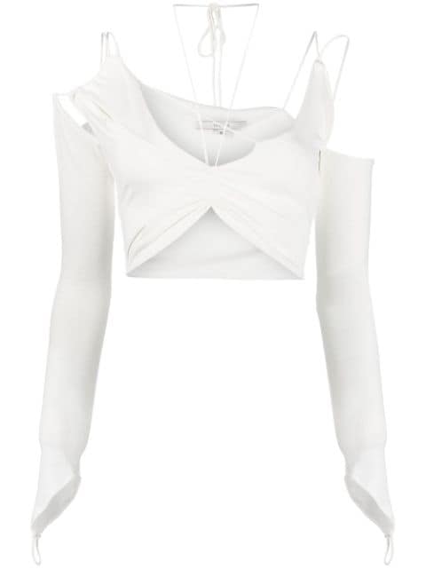 MANURI asymmetrisk top med cold-shoulder-snit