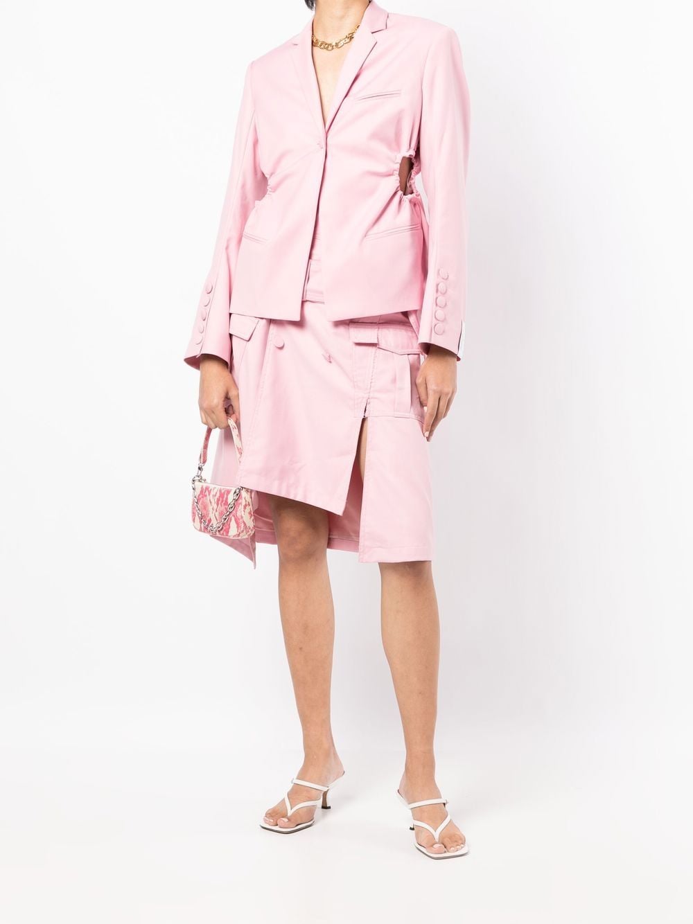 Shop Rokh Cut-out Blazer In Pink