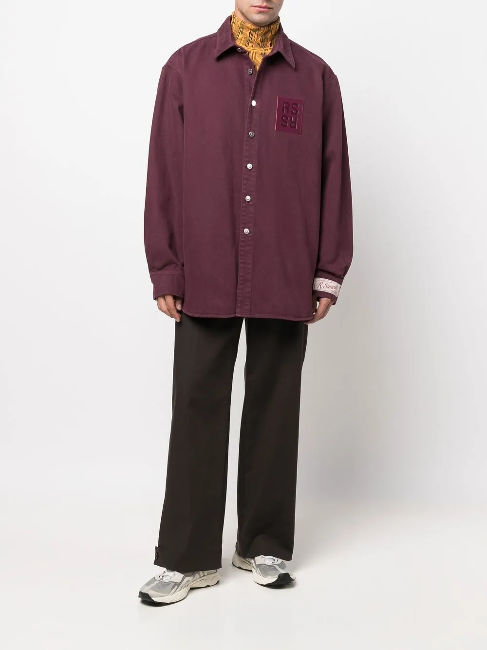 Raf Simons Overhemd met logopatch - Rood