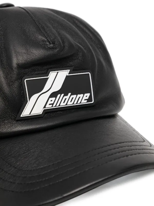 We11done logo-patch Leather Cap - Farfetch