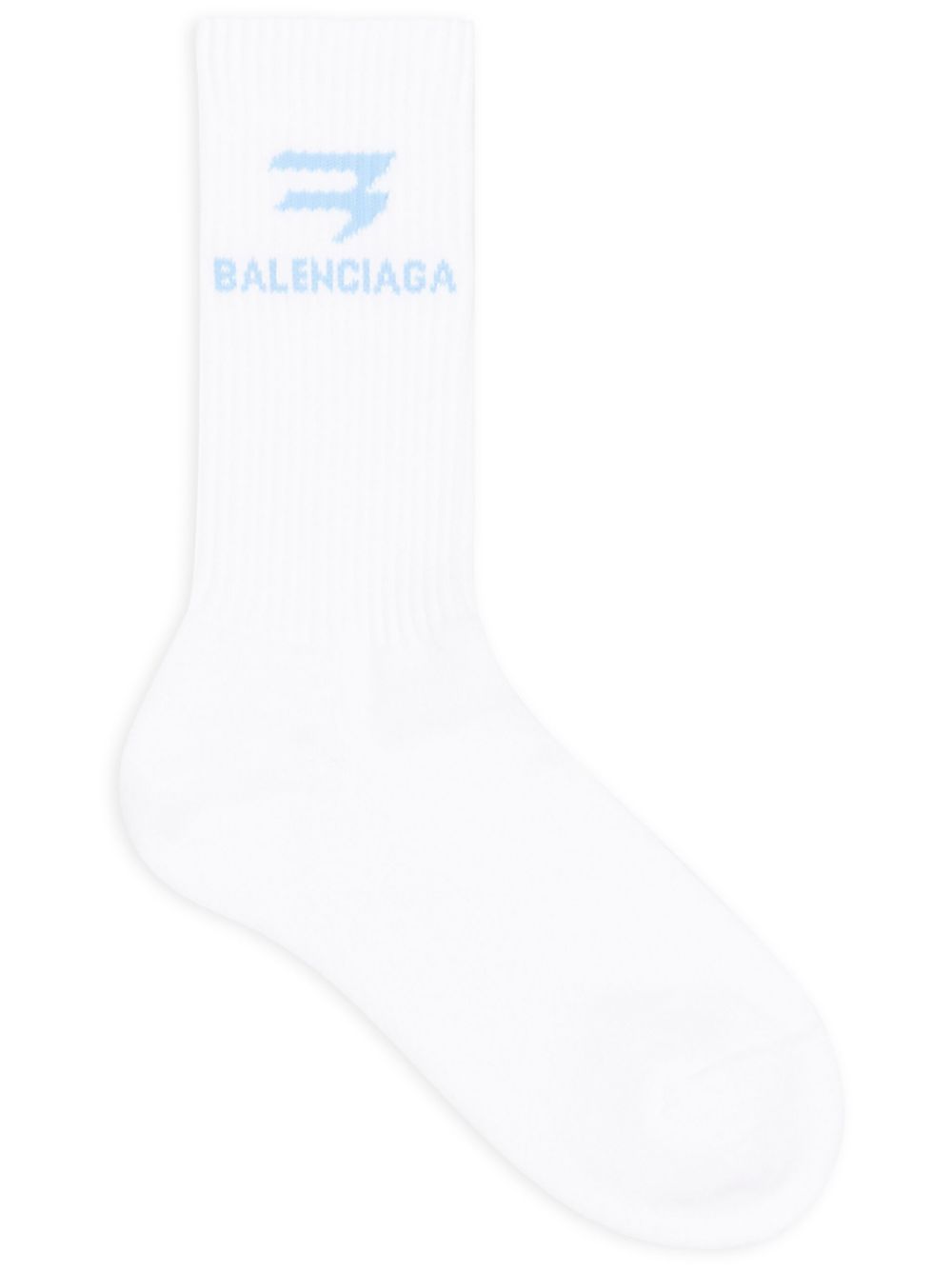 Balenciaga Logo-intarsia Cotton Socks In White