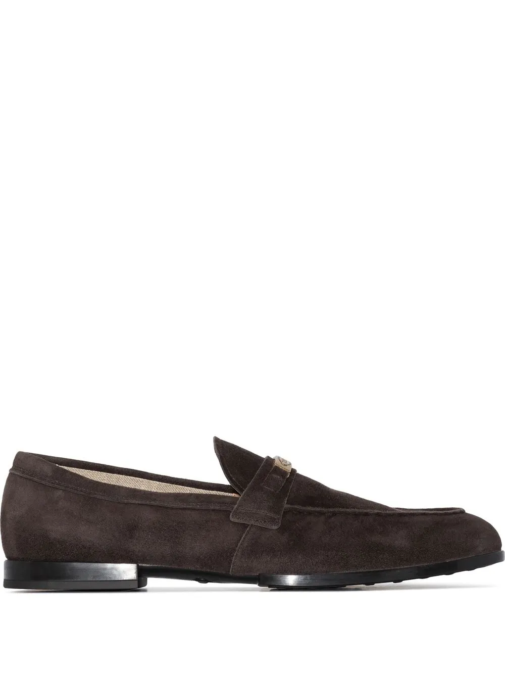 

Tod's logo-plaque leather loafers - Brown