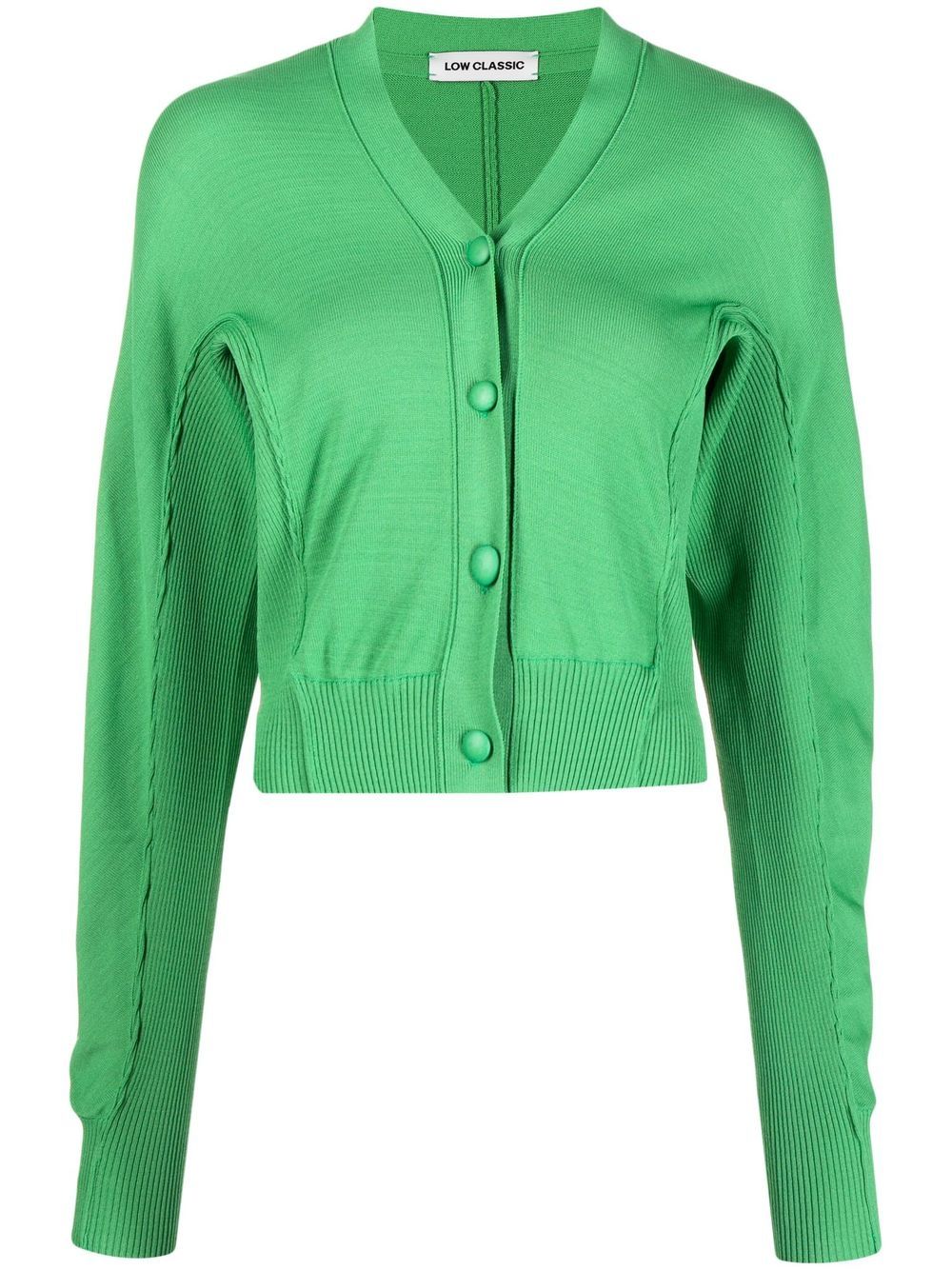 

Low Classic cropped seam-detail cardigan - Green