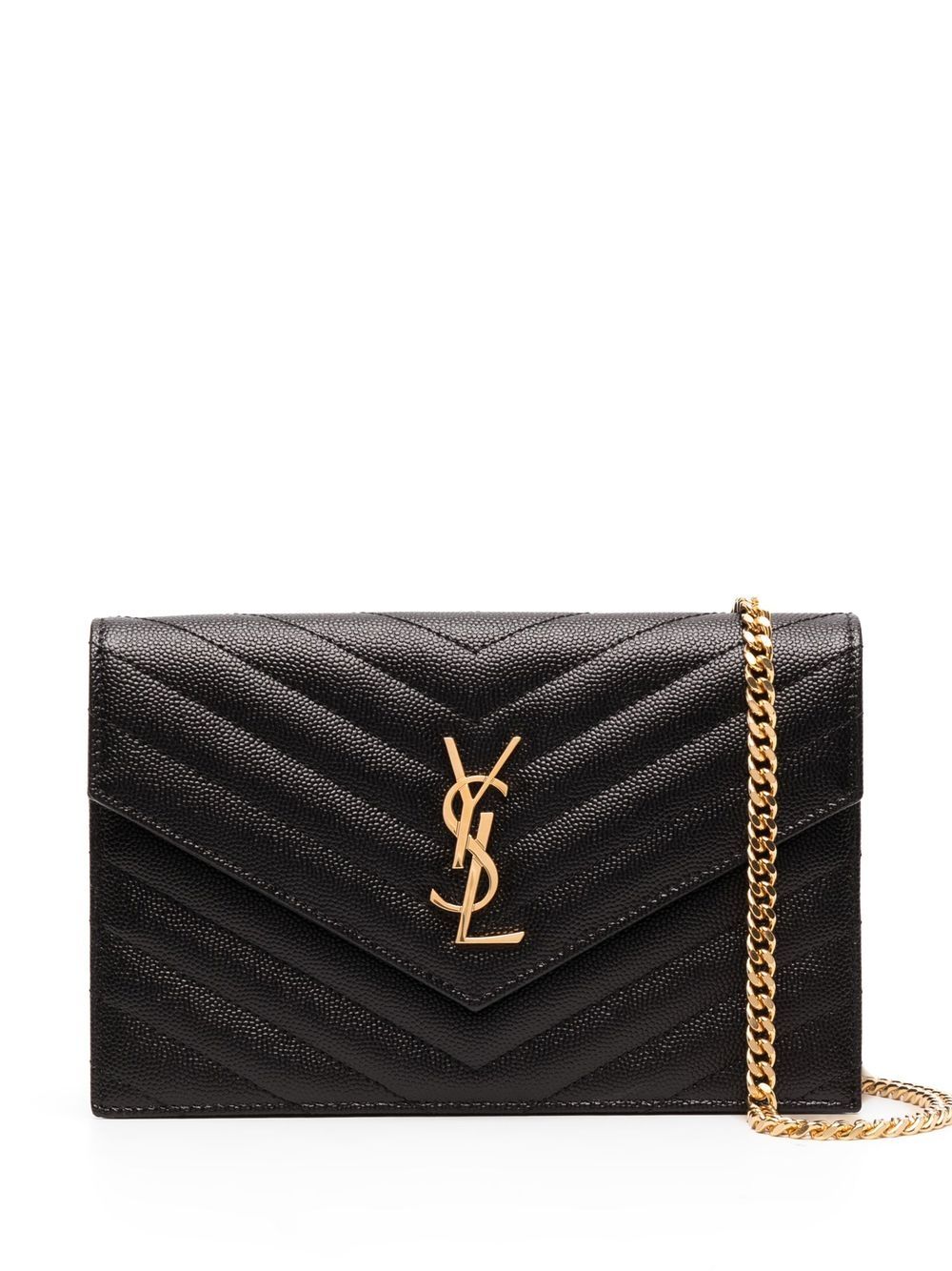 Gold Envelope YSL-logo leather cross-body bag, Saint Laurent