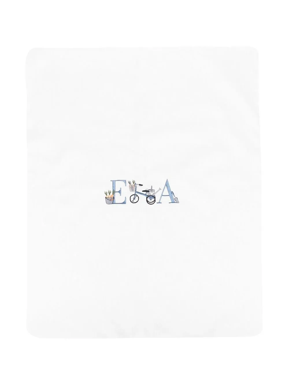 

Emporio Armani Kids manta a rayas con logo bordado - Blanco