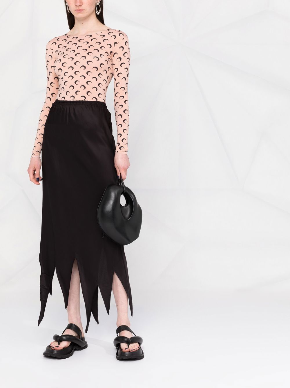 Image 2 of MM6 Maison Margiela high-waisted asymmetric-hem skirt