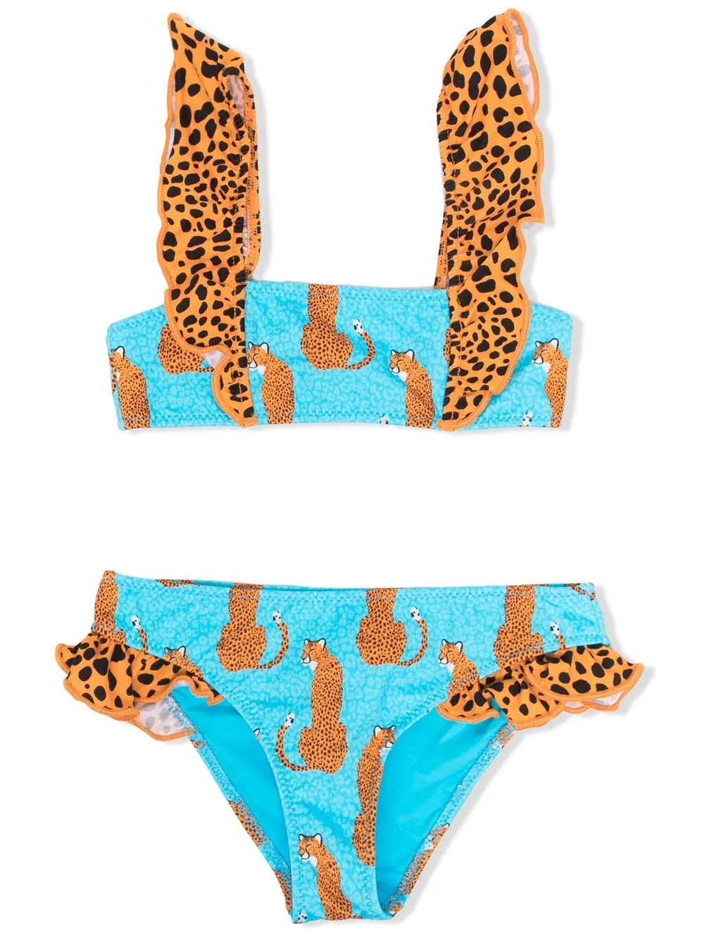 

MC2 Saint Barth Kids bikini con estampado de leopardo - Azul