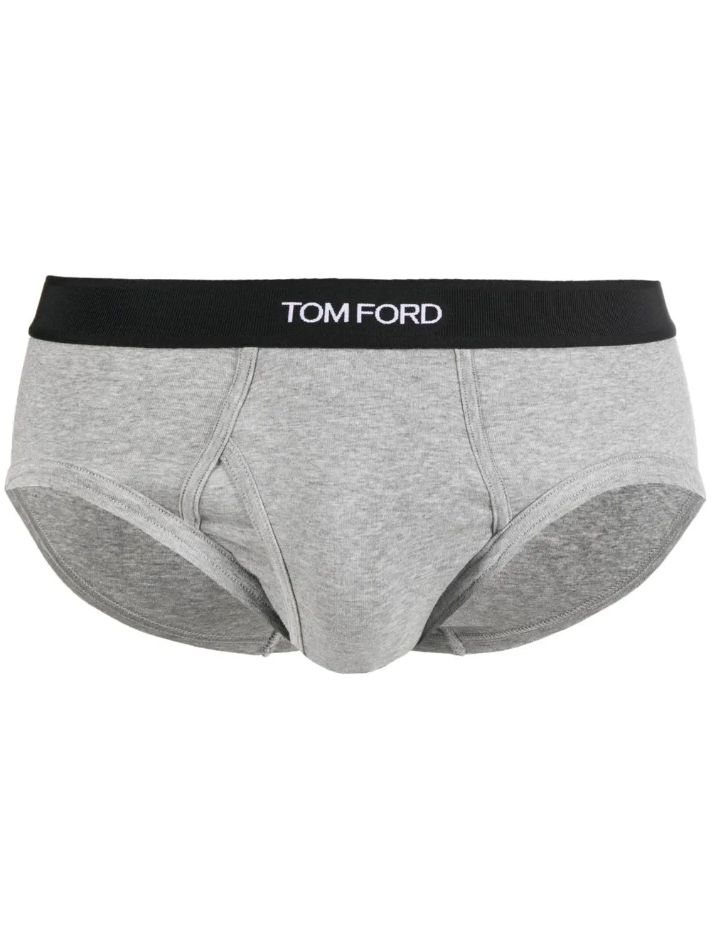 Tom Ford Stretch-cotton And Modal-blend Briefs In Grey