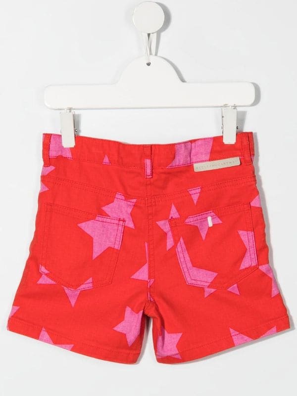 Star print sale denim shorts