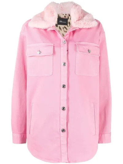 faux-fur collar denim jacket 
