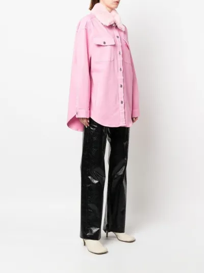 faux-fur collar denim jacket 