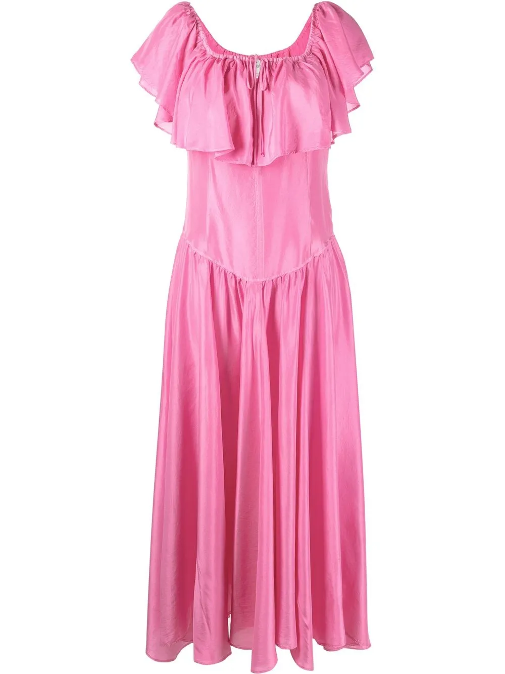 

Forte Forte vestido midi con volantes - Rosado