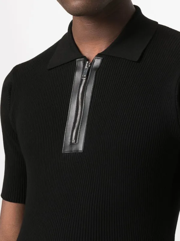 Les Hommes zip-front short-sleeved Polo 