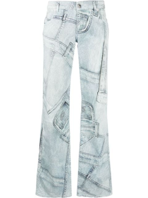 Blumarine patchwork low-rise bootcut jeans