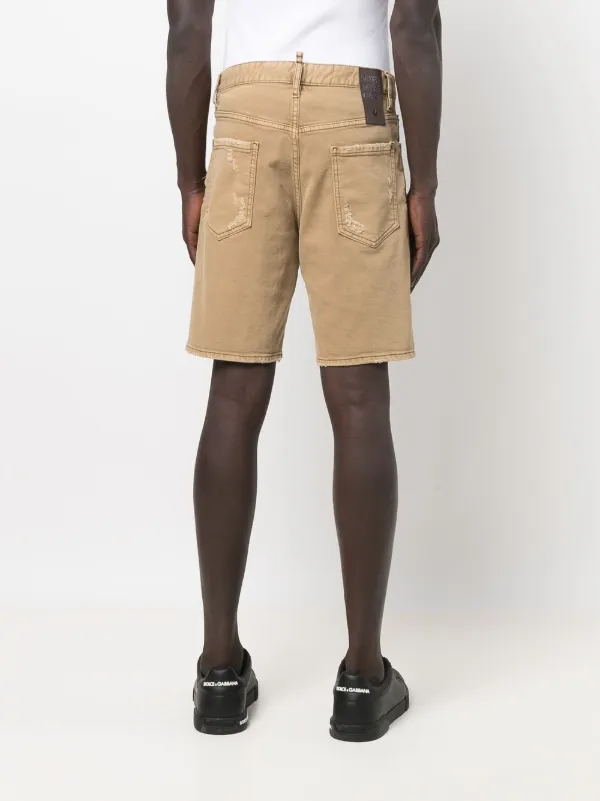 brown denim shorts