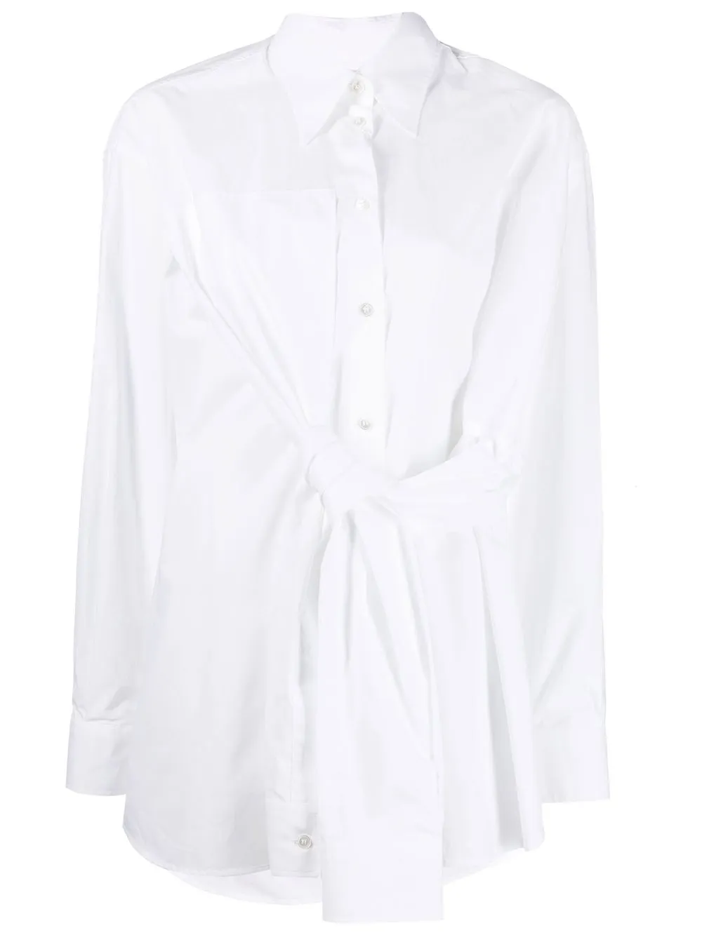 

MM6 Maison Margiela camisa con nudo y botones - Blanco