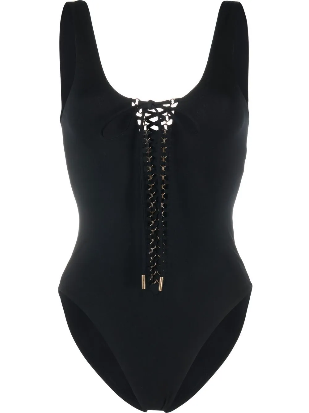 SAINT LAURENT SAHARIENNE LACE-UP SWIMSUIT