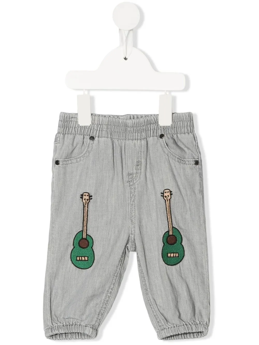 

Stella McCartney Kids jeans rectos con guitarra bordada - Gris