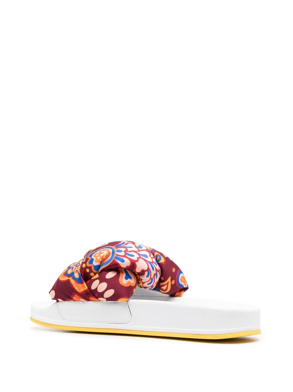La DoubleJ Treccia embroidered slides White