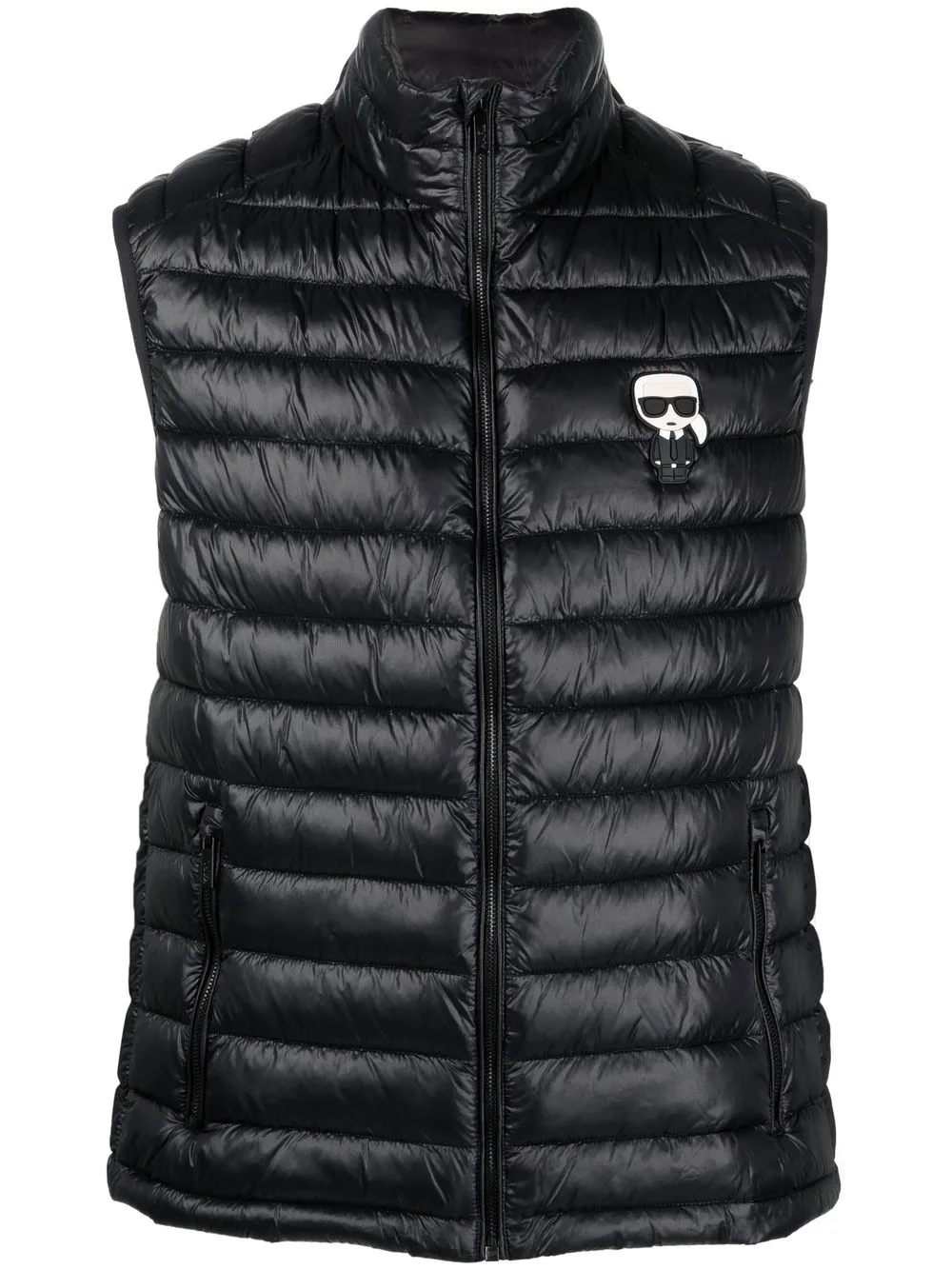 

Karl Lagerfeld logo-patch quilted gilet - Black