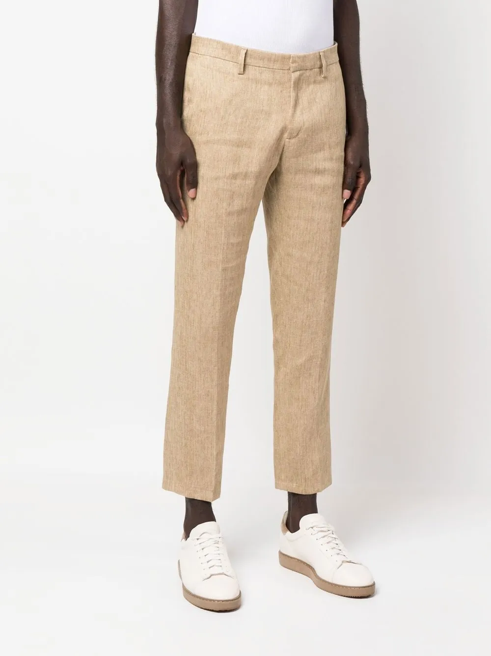  Costumein Cropped Linen Trousers - Neutrals 