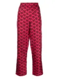 Versace logo-print silk pyjama bottoms - Red