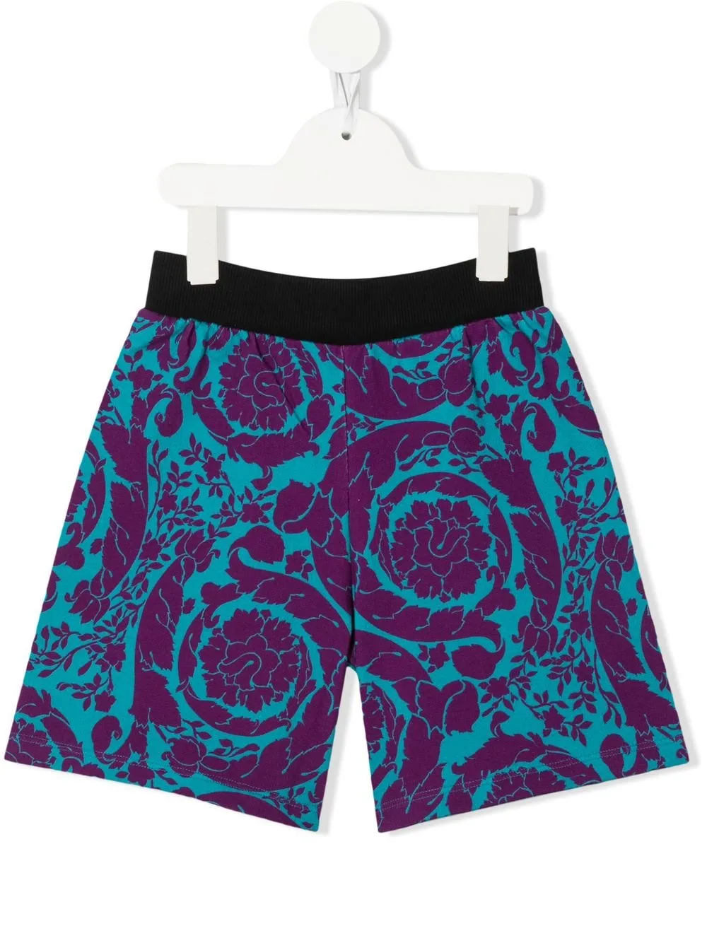 

Versace Kids shorts de playa con estampado abstracto - Azul