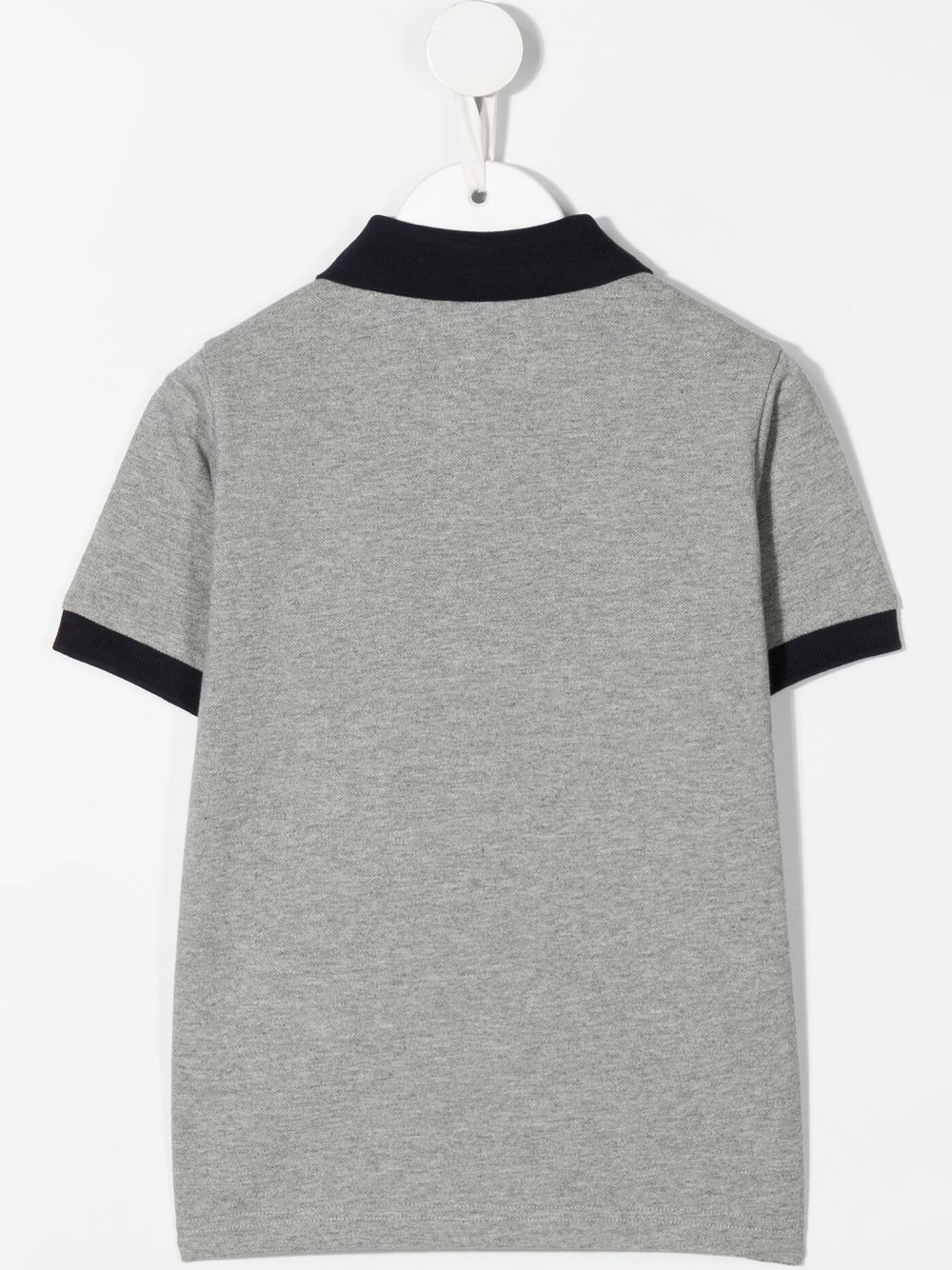 Shop Moncler Logo-patch Cotton Polo Shirt In Grey