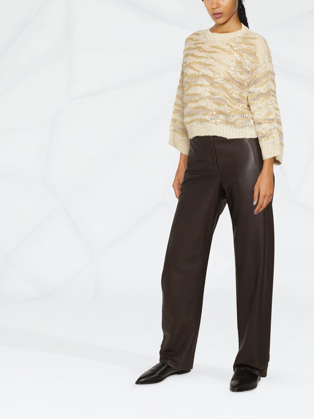 Brunello Cucinelli sequin-embellished cropped jumper Women