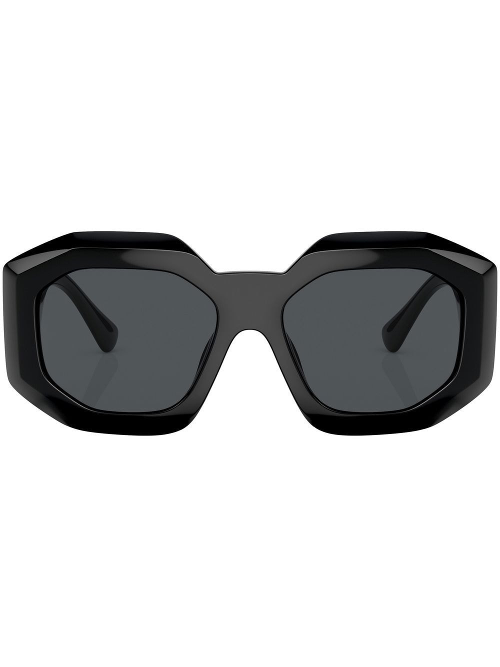 Versace Medusa-plaque Geometric Sunglasses In Schwarz