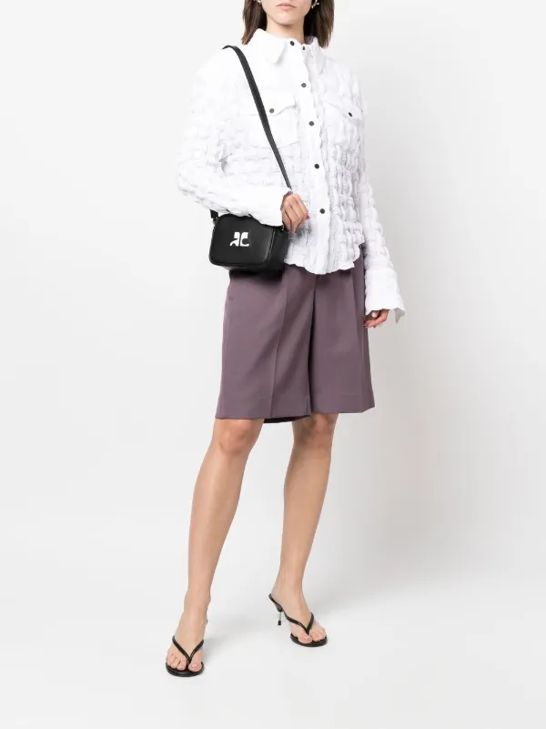 Courreges★ロゴパッチ ショルダーバッグ Courrèges ロゴパッチ ショルダーバッグ | ブラック | FARFETCH JP