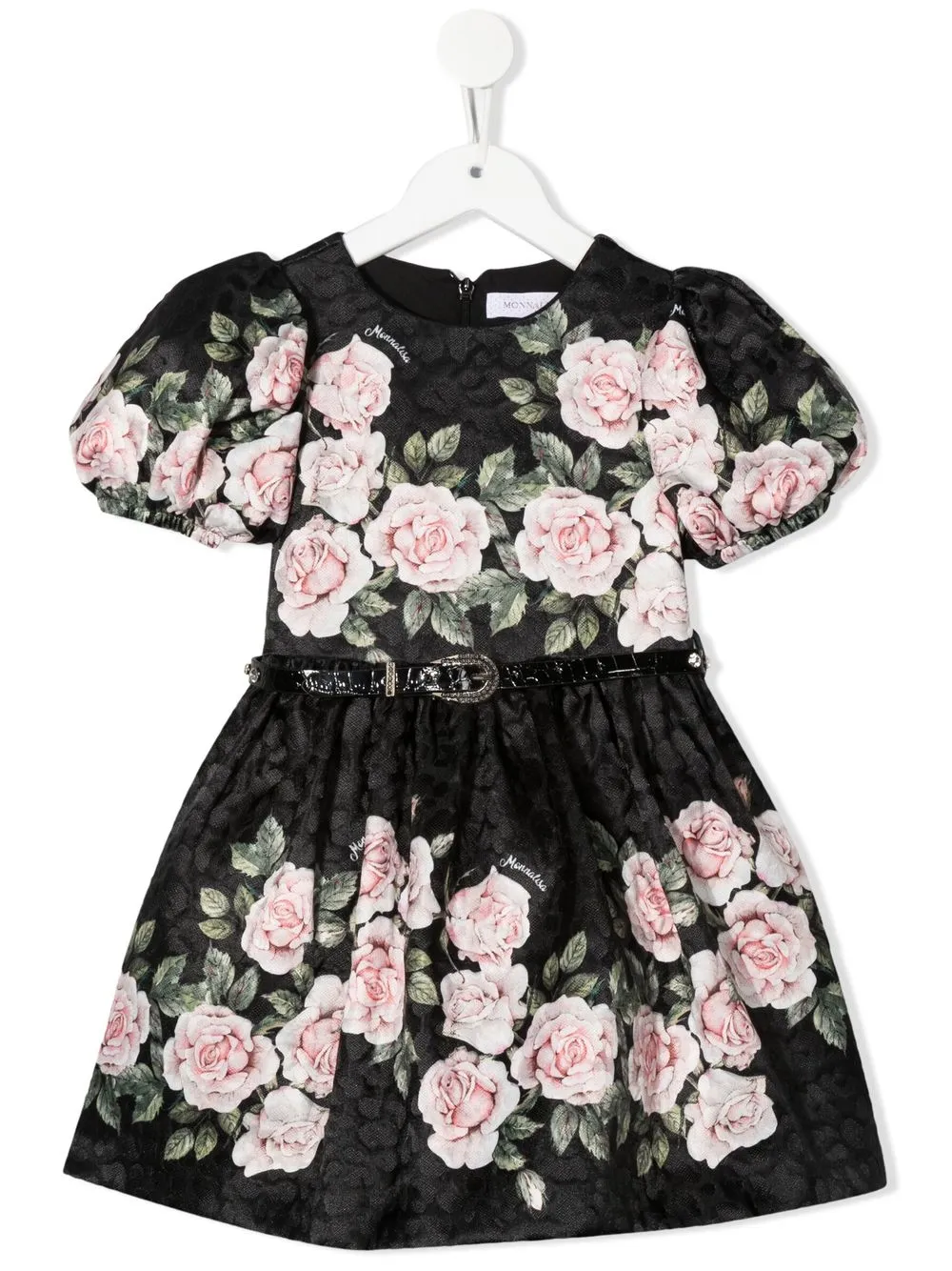 

Monnalisa vestido con rosas estampadas - Negro