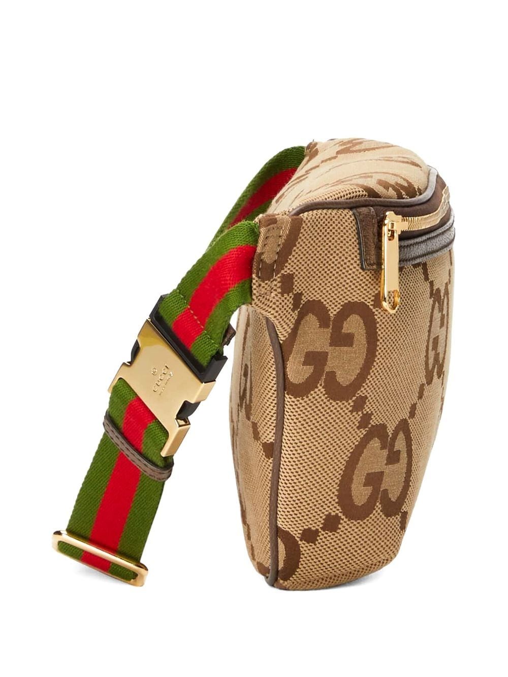 Shop Gucci Jumbo Gg Belt Bag In Neutrals