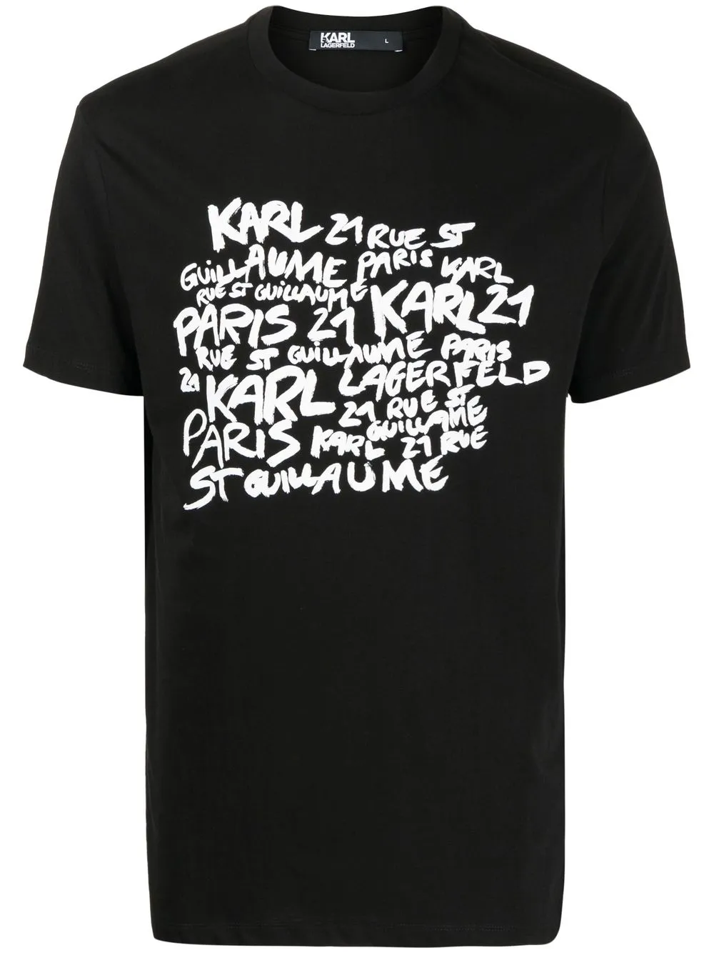 

Karl Lagerfeld playera con logo de dirección estampada - Negro