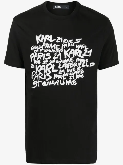 Karl Lagerfeld logo address print T-shirt