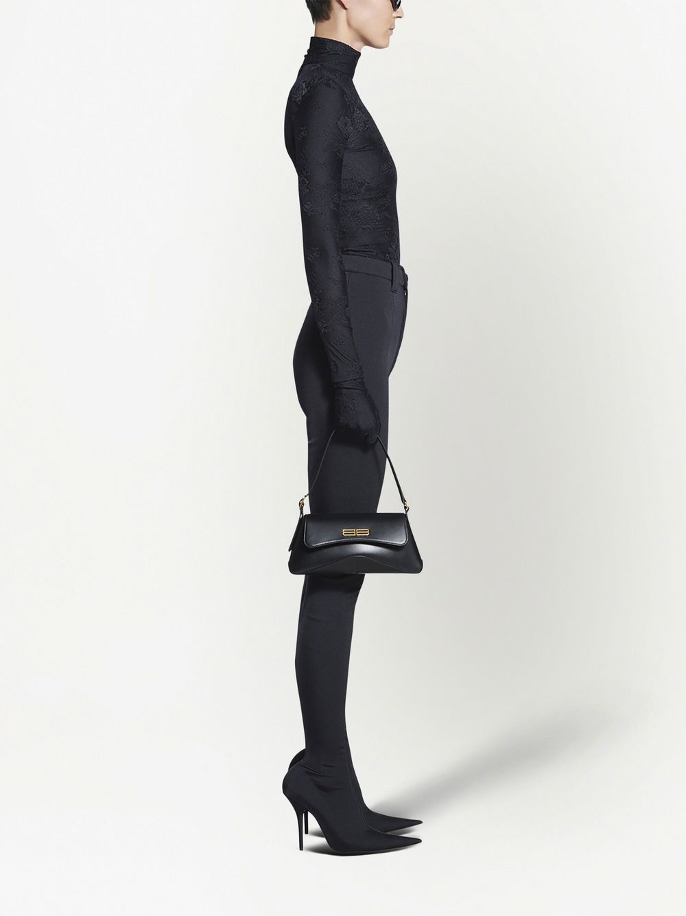 Balenciaga XX schoudertas met overslag - Zwart