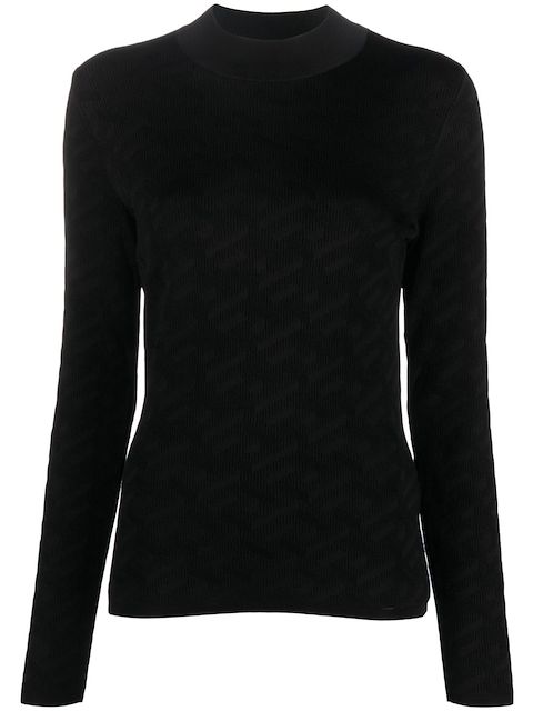 Versace monogram-jacquard long-sleeve top