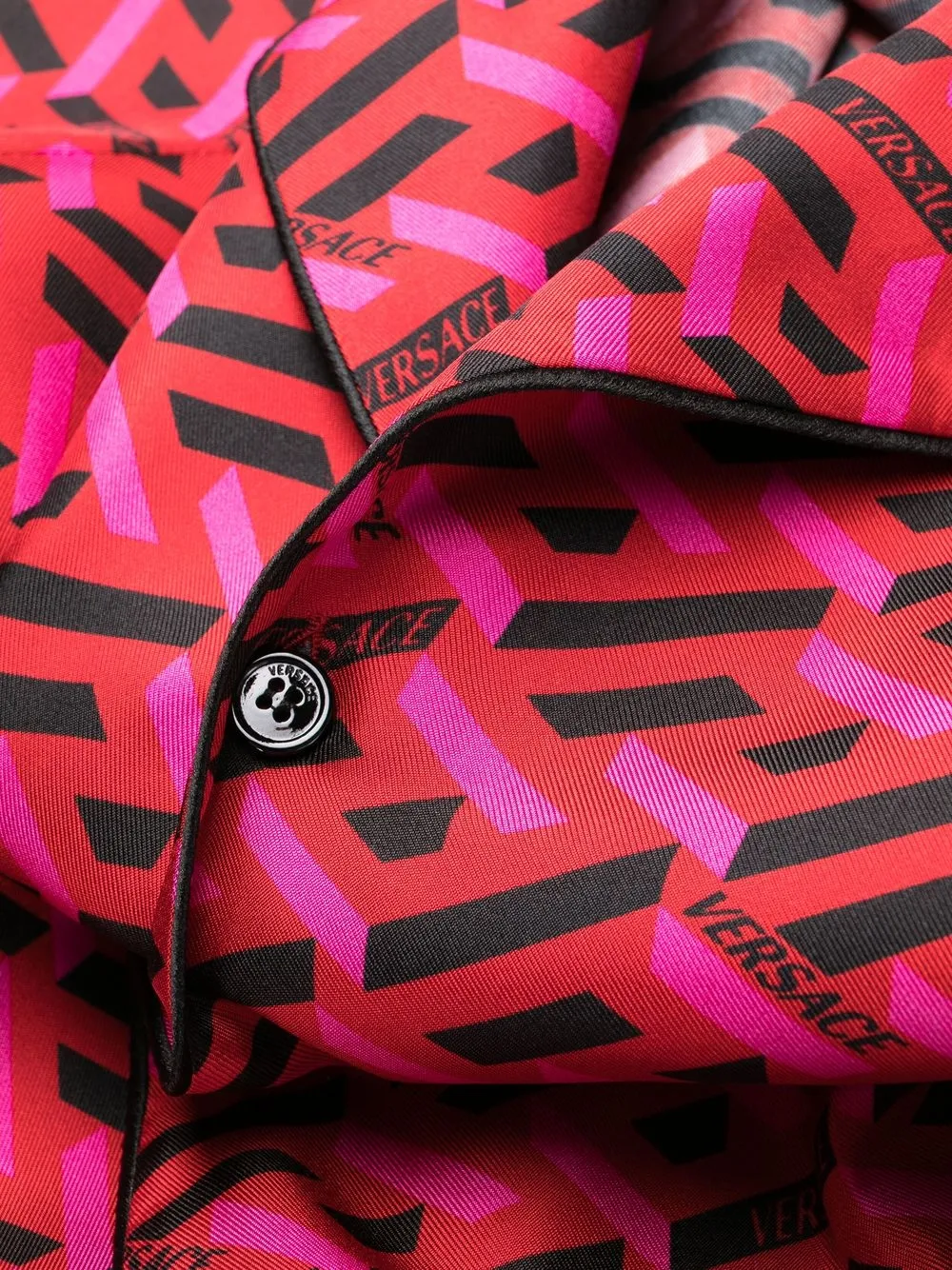 Versace logo-print silk pyjama top | Nightwear | Image 3