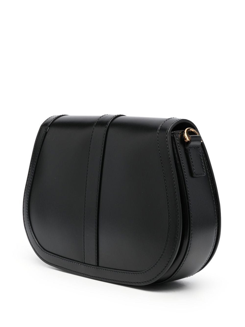 Shop Versace Large Greca Goddess Shoulder Bag In Black