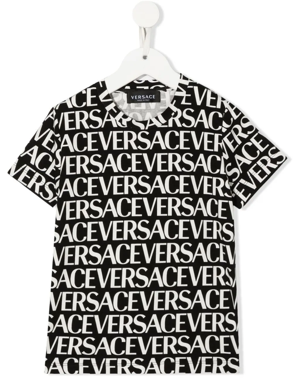 

Versace Kids repeated logo-print T-shirt - Black