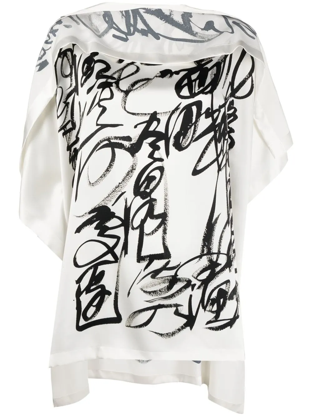 

Junya Watanabe vestido con estampado de garabatos - Blanco