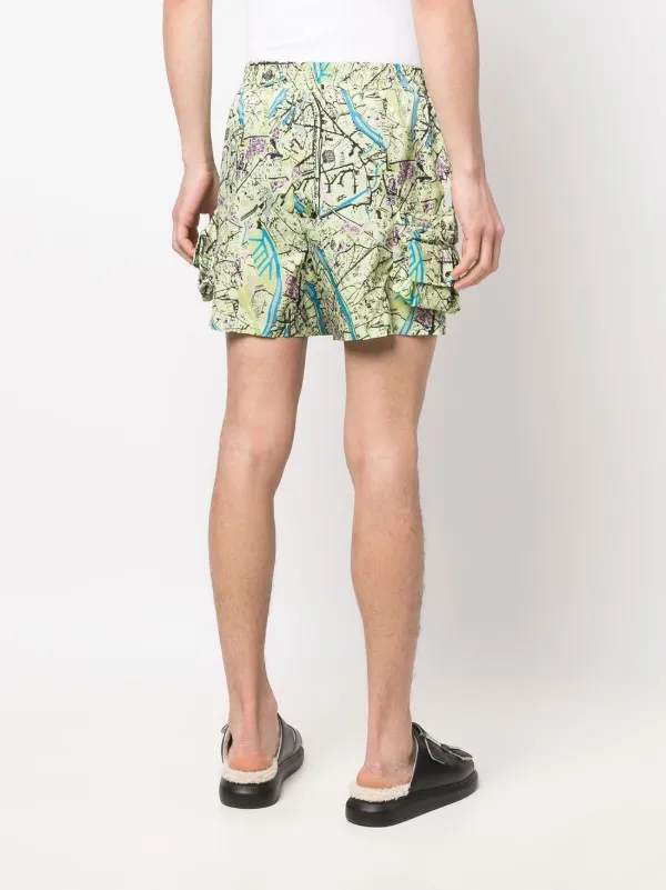 ショートパンツ Fendi Printed Crepe Shorts FENDI Vintage Logo Short Pants #40 Shorts Tie Bottoms Black